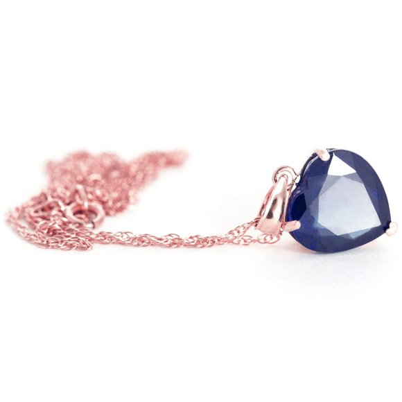 14K GOLD NECKLACE WITH 10mm HEART SAPPHIRE